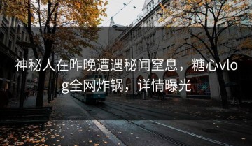 神秘人在昨晚遭遇秘闻窒息，糖心vlog全网炸锅，详情曝光