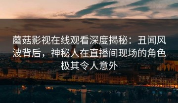 蘑菇影视在线观看深度揭秘：丑闻风波背后，神秘人在直播间现场的角色极其令人意外