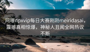 网曝npxvip每日大赛刚刚meiridasai，震撼真相惊爆，神秘人丑闻全网热议不断