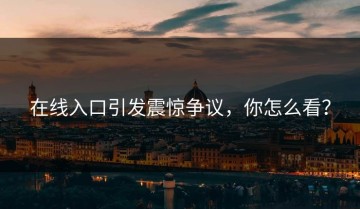 在线入口引发震惊争议，你怎么看？