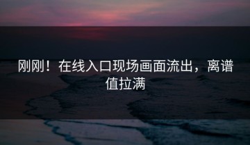 刚刚！在线入口现场画面流出，离谱值拉满