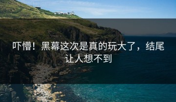吓懵！黑幕这次是真的玩大了，结尾让人想不到