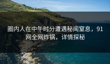 圈内人在中午时分遭遇秘闻窒息，91网全网炸锅，详情探秘