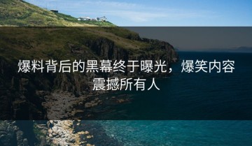 爆料背后的黑幕终于曝光，爆笑内容震撼所有人