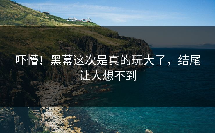 吓懵！黑幕这次是真的玩大了，结尾让人想不到