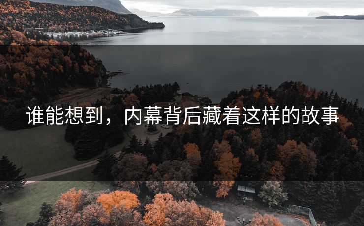 谁能想到，内幕背后藏着这样的故事