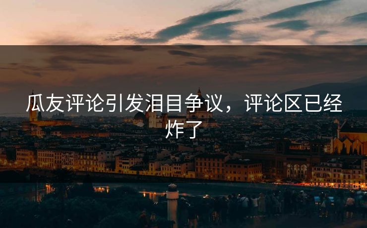 瓜友评论引发泪目争议，评论区已经炸了