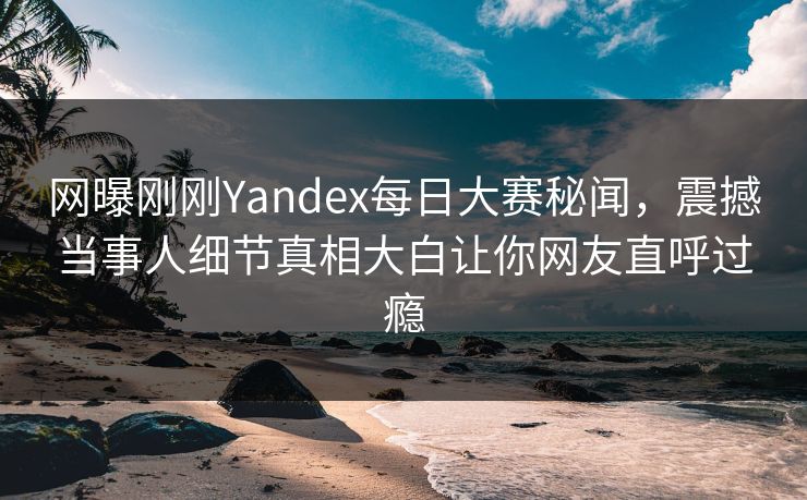网曝刚刚Yandex每日大赛秘闻，震撼当事人细节真相大白让你网友直呼过瘾