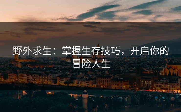 野外求生：掌握生存技巧，开启你的冒险人生